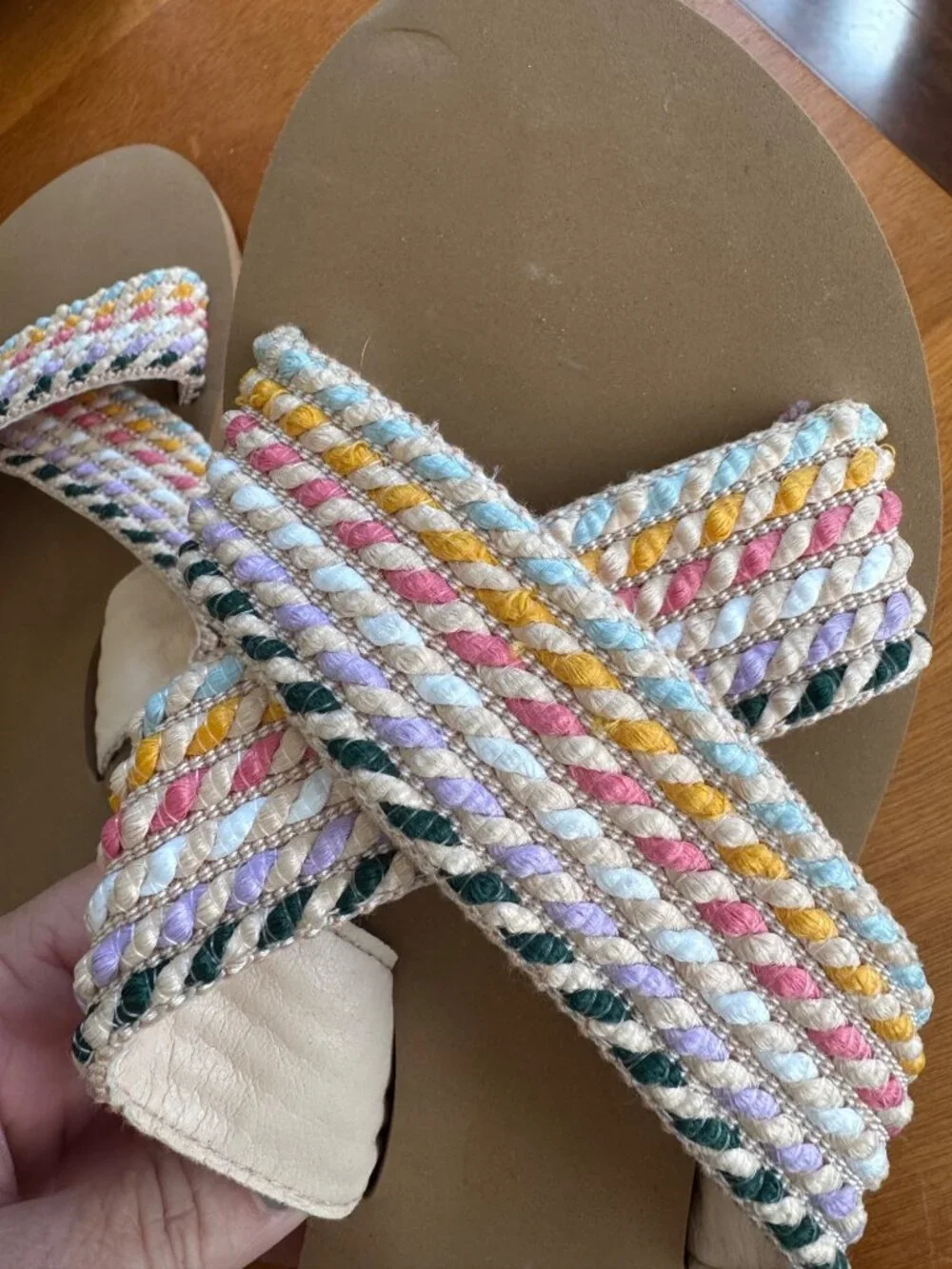 Roxy Roselani Textile Sandal Cross Strap Flip Flop Woven Multi-Color Beach 11